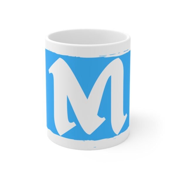 Blue M Ceramic Coffee Cups, 11oz, 15oz