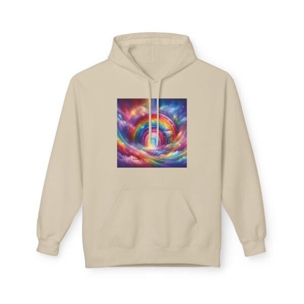 Rainbow Dreams Cozy Fleece Hoodie | Unisex Softstyle Sweatshirt, Gift For Her, Fashion Hoodie, Relaxing Wear, Unique Artwork - Image 15