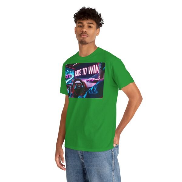 Racing SIM Inspired Unisex T-shirt, Race to Win Design (Front) - Image 30