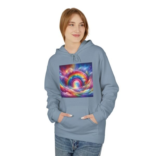 Rainbow Dreams Cozy Fleece Hoodie | Unisex Softstyle Sweatshirt, Gift For Her, Fashion Hoodie, Relaxing Wear, Unique Artwork - Image 21