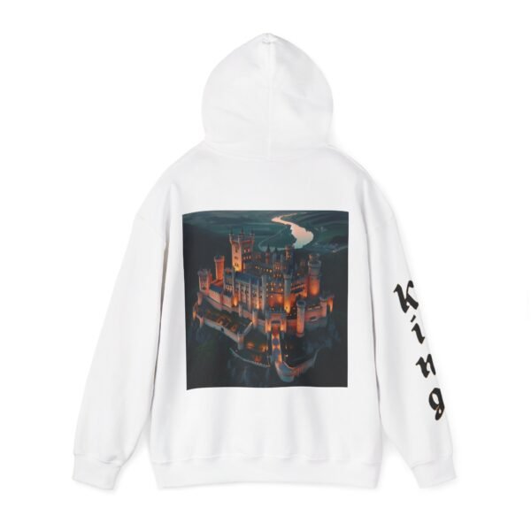 Unisex Heavy Blend™ KING (Graphic/Black on sleeve) hoodie.