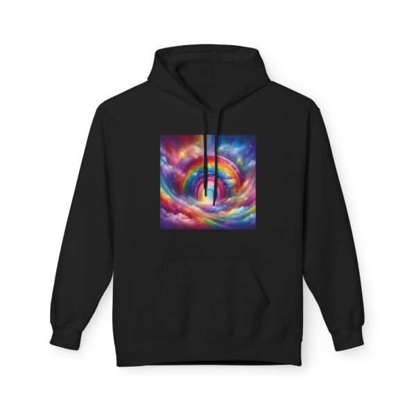Rainbow Dreams Cozy Fleece Hoodie | Unisex Softstyle Sweatshirt, Gift For Her, Fashion Hoodie, Relaxing Wear, Unique Artwork - Image 11
