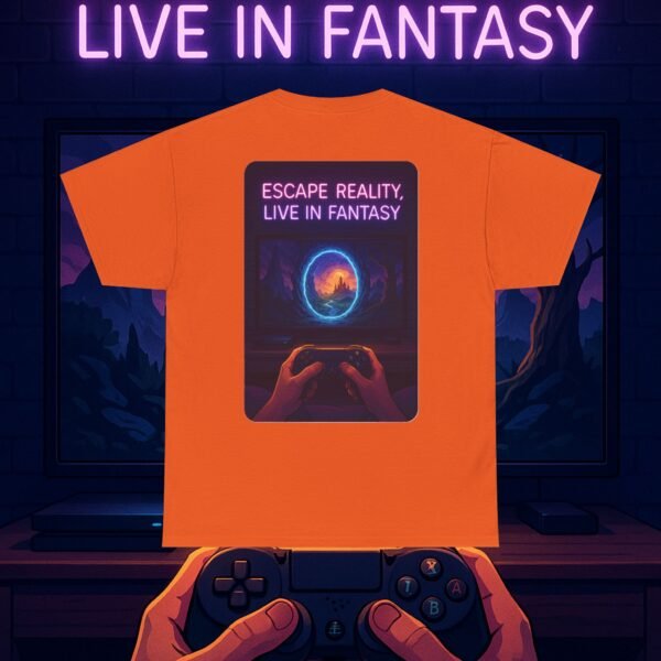 Fantasy Portal Gamer T-shirt - Escape Reality, Live in Fantasy - Image 14