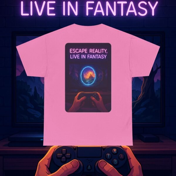 Fantasy Portal Gamer T-shirt - Escape Reality, Live in Fantasy - Image 26