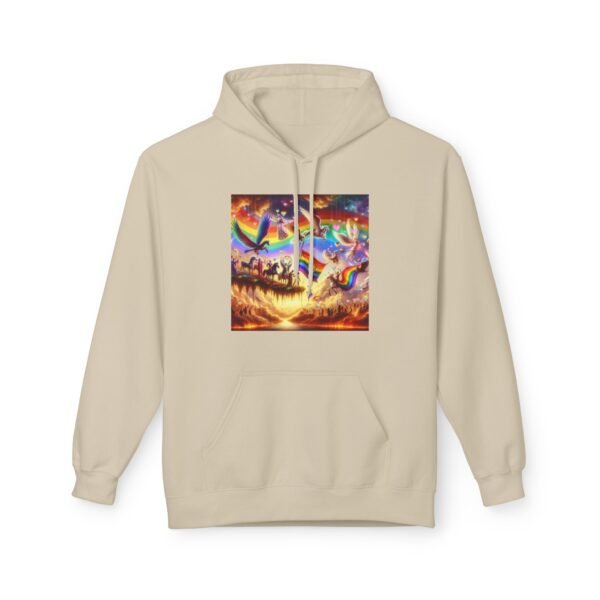 Vibrant Rainbow Fleece Hoodie, Cozy Unisex Sweatshirt, Festival Apparel, Perfect for Gifting, Colorful Graphic Hoodie - Image 14