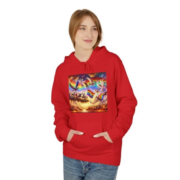 Vibrant Rainbow Fleece Hoodie, Cozy Unisex Sweatshirt, Festival Apparel, Perfect for Gifting, Colorful Graphic Hoodie - Image 41