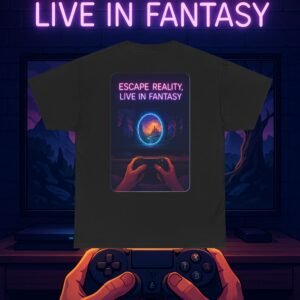 Fantasy Portal Gamer T-shirt - Escape Reality, Live in Fantasy