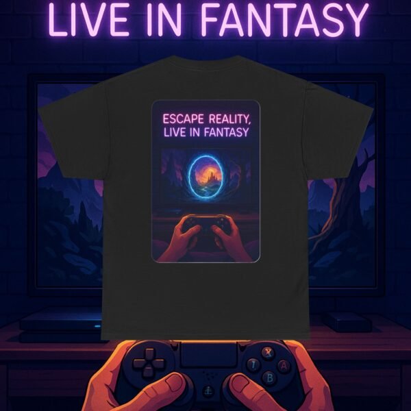 Fantasy Portal Gamer T-shirt - Escape Reality, Live in Fantasy