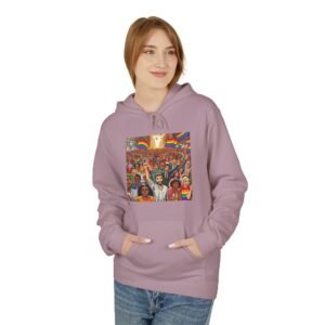 Pride Celebration Hoodie, Unisex Midweight Fleece, LGBTQ+ Apparel, Soft Cozy Sweatshirt, Rainbow Graphic, Equality Gift