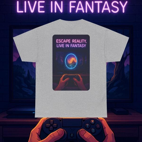 Fantasy Portal Gamer T-shirt - Escape Reality, Live in Fantasy - Image 10