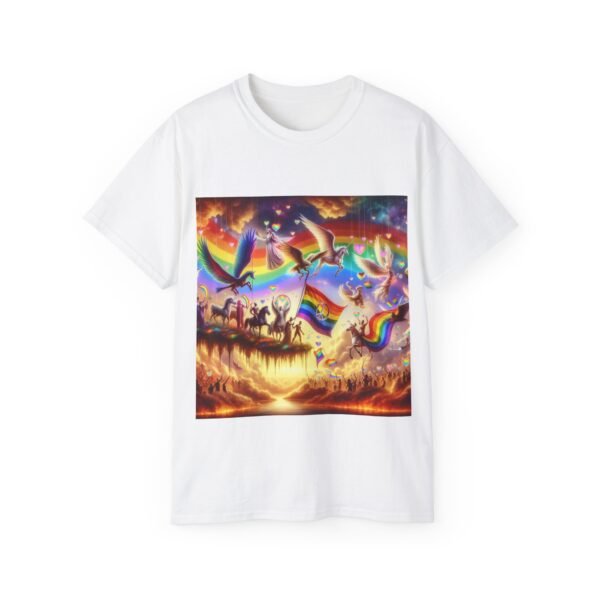 Colorful Rainbow Fantasy Tee, Unisex T-Shirt for Summer, LGBTQ Pride Apparel, Gift for Unicorn Lovers, Festival Fashion - Image 8