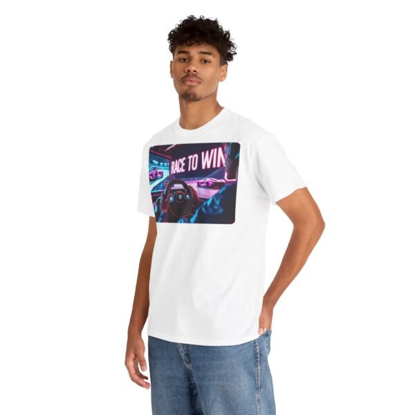 Racing SIM Inspired Unisex T-shirt, Race to Win Design (Front) - Image 10