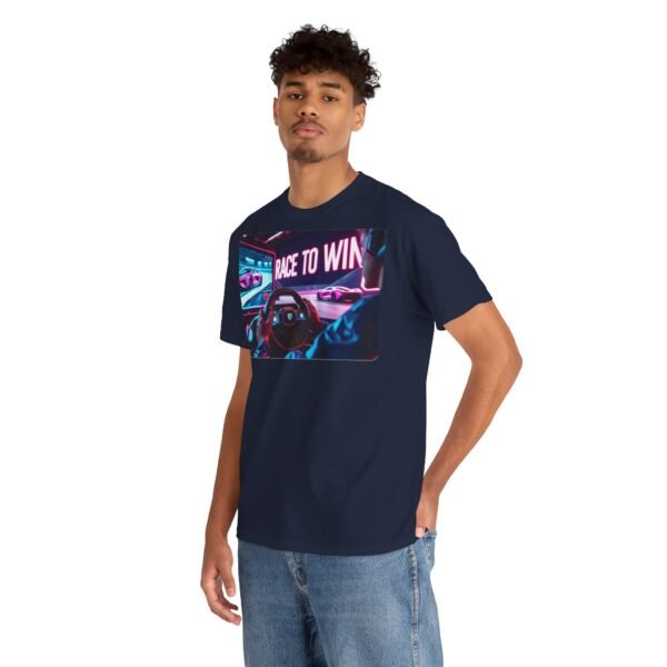 Racing SIM Inspired Unisex T-shirt, Race to Win Design (Front) - Image 40