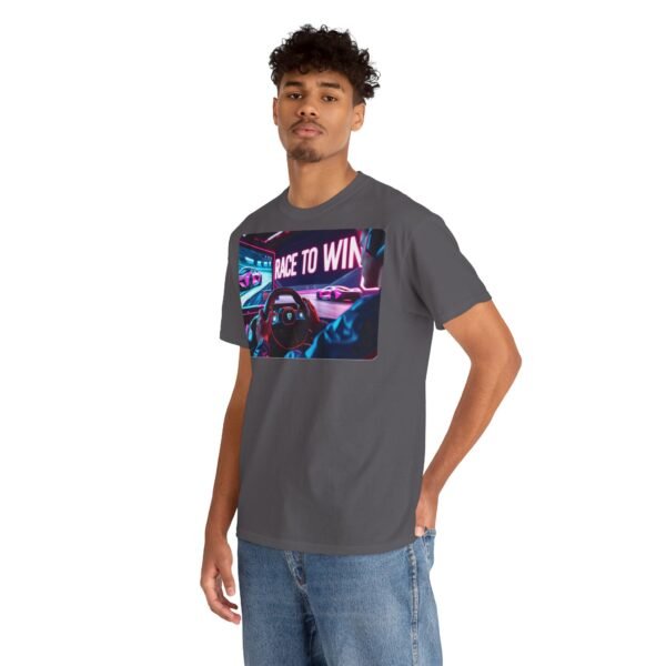 Racing SIM Inspired Unisex T-shirt, Race to Win Design (Front) - Image 35