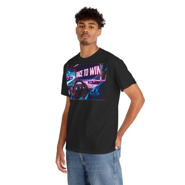 Racing SIM Inspired Unisex T-shirt, Race to Win Design (Front) - Image 15
