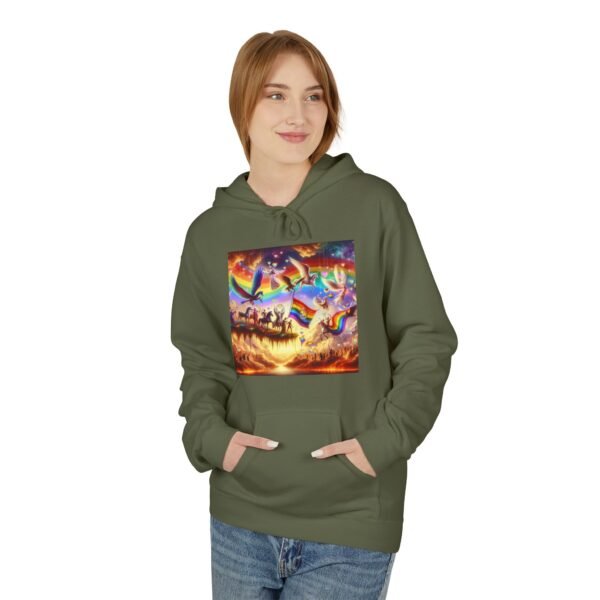Vibrant Rainbow Fleece Hoodie, Cozy Unisex Sweatshirt, Festival Apparel, Perfect for Gifting, Colorful Graphic Hoodie - Image 25