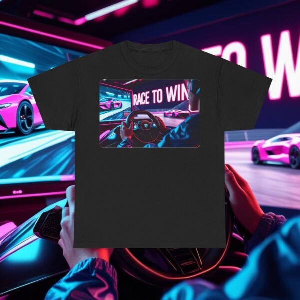 Racing SIM Inspired Unisex T-shirt, Race to Win Design (Front) - Image 11