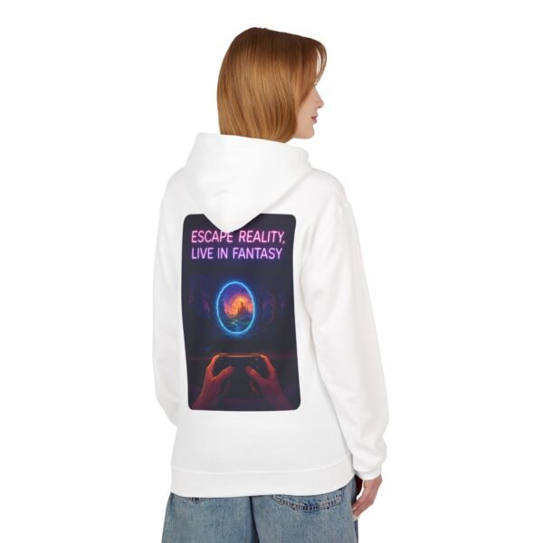Fantasy Portal Gamer Fleece Hoodie - Escape Reality, Live in Fantasy - Image 4