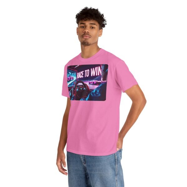 Racing SIM Inspired Unisex T-shirt, Race to Win Design (Front) - Image 45
