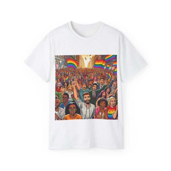 Pride Celebration Tee, Unisex Ultra Cotton T-Shirt for LGBTQ+ Support, Rainbow Parade Shirt, Festival Outfit, Gift for Allies - Image 9