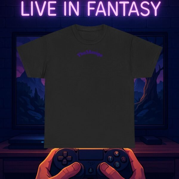 Fantasy Portal Gamer T-shirt - Escape Reality, Live in Fantasy - Image 2
