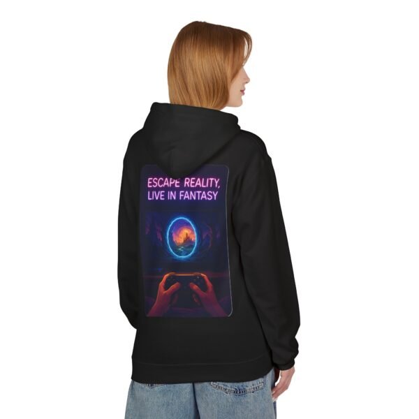 Fantasy Portal Gamer Fleece Hoodie - Escape Reality, Live in Fantasy - Image 8