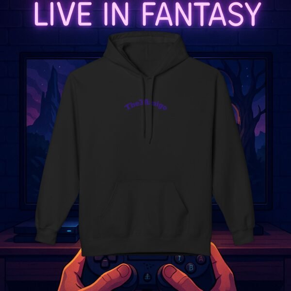 Fantasy Portal Gamer Fleece Hoodie - Escape Reality, Live in Fantasy - Image 5