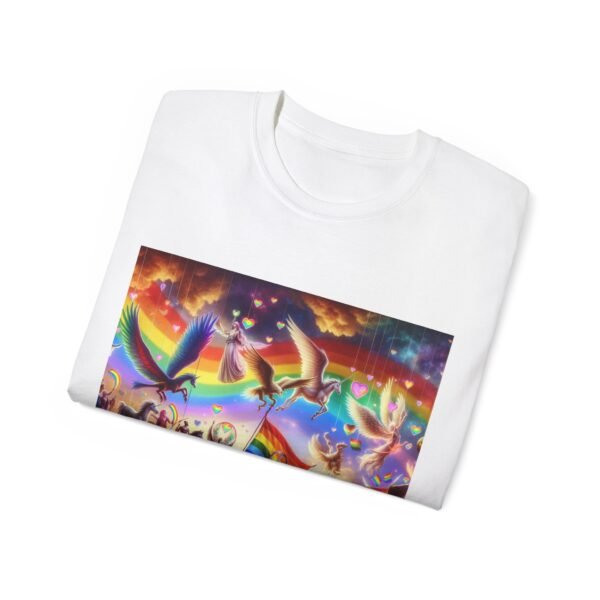 Colorful Rainbow Fantasy Tee, Unisex T-Shirt for Summer, LGBTQ Pride Apparel, Gift for Unicorn Lovers, Festival Fashion - Image 11