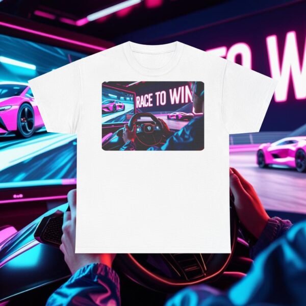 Racing SIM Inspired Unisex T-shirt, Race to Win Design (Front) - Image 6