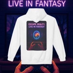 Fantasy Portal Gamer Fleece Hoodie - Escape Reality, Live in Fantasy