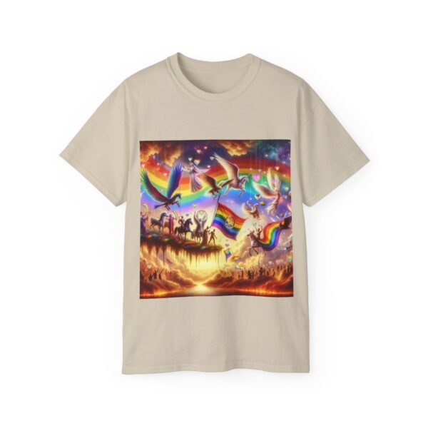 Colorful Rainbow Fantasy Tee, Unisex T-Shirt for Summer, LGBTQ Pride Apparel, Gift for Unicorn Lovers, Festival Fashion - Image 13