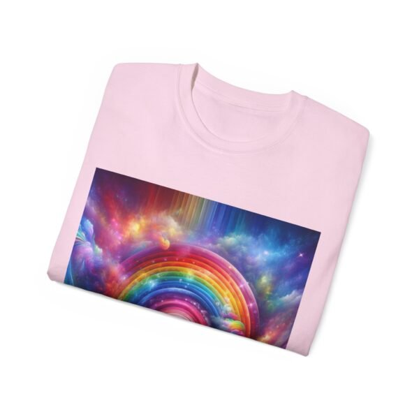 Colorful Rainbow Clouds Unisex Cotton Tee, Vibrant Graphic Tee, Casual Wear, Gift for Friends, Summer Vibes, Festival Shirt - Image 5