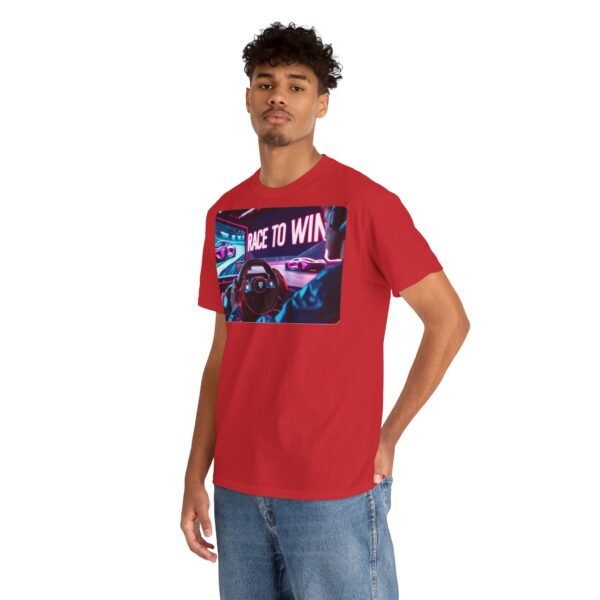 Racing SIM Inspired Unisex T-shirt, Race to Win Design (Front) - Image 50