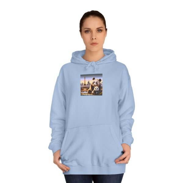 Cozy Unisex College Hoodie - Pandas in Paris (Front) - Image 4
