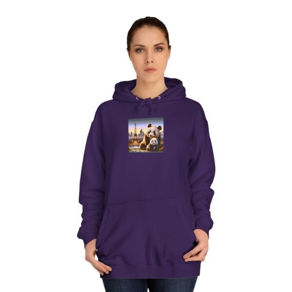 Cozy Unisex College Hoodie - Pandas in Paris (Front) - Image 36