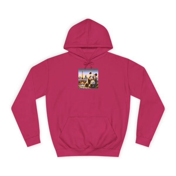 Cozy Unisex College Hoodie - Pandas in Paris (Front) - Image 37