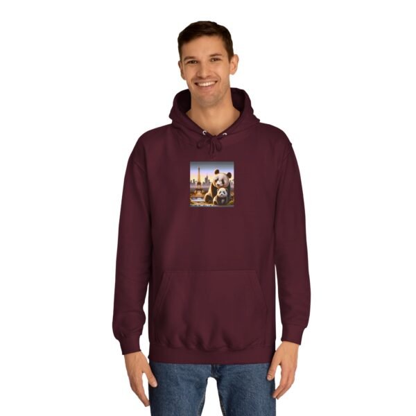 Cozy Unisex College Hoodie - Pandas in Paris (Front) - Image 43