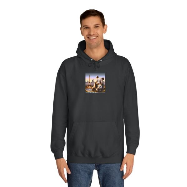 Cozy Unisex College Hoodie - Pandas in Paris (Front) - Image 15