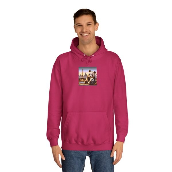 Cozy Unisex College Hoodie - Pandas in Paris (Front) - Image 39