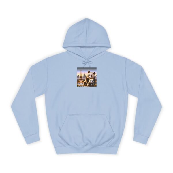 Cozy Unisex College Hoodie - Pandas in Paris (Front)