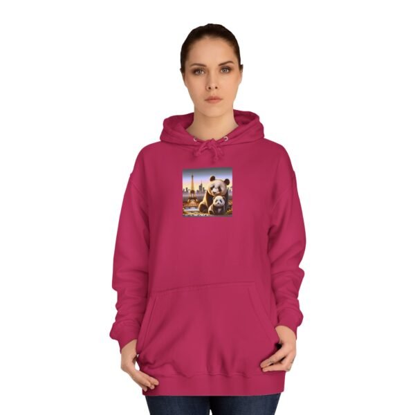 Cozy Unisex College Hoodie - Pandas in Paris (Front) - Image 40