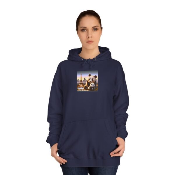 Cozy Unisex College Hoodie - Pandas in Paris (Front) - Image 28