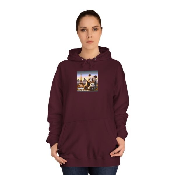 Cozy Unisex College Hoodie - Pandas in Paris (Front) - Image 44