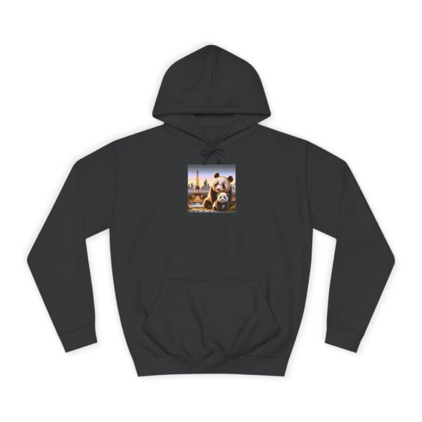 Cozy Unisex College Hoodie - Pandas in Paris (Front) - Image 13