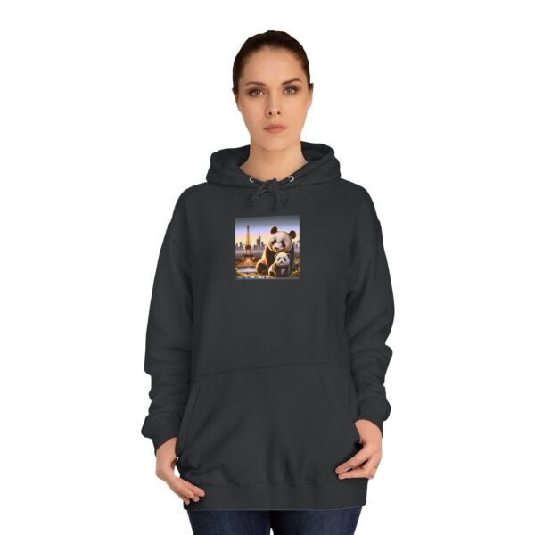 Cozy Unisex College Hoodie - Pandas in Paris (Front) - Image 16