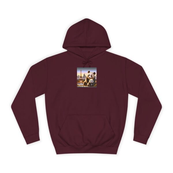Cozy Unisex College Hoodie - Pandas in Paris (Front) - Image 41