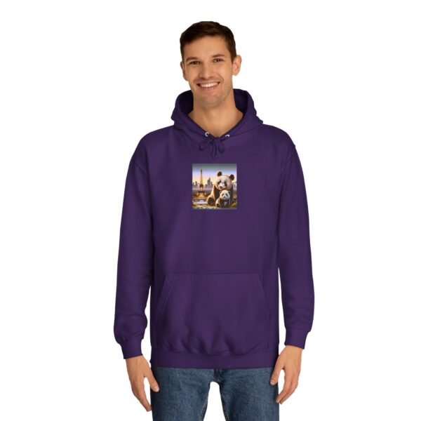 Cozy Unisex College Hoodie - Pandas in Paris (Front) - Image 35