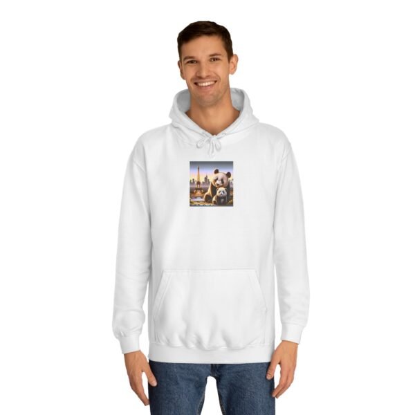 Cozy Unisex College Hoodie - Pandas in Paris (Front) - Image 7