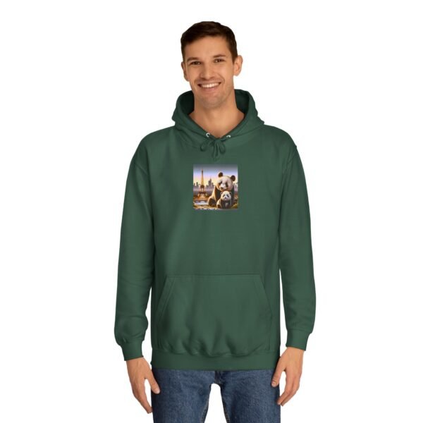 Cozy Unisex College Hoodie - Pandas in Paris (Front) - Image 19