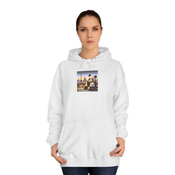 Cozy Unisex College Hoodie - Pandas in Paris (Front) - Image 8
